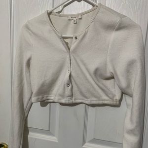 White Button Bra Crop Top